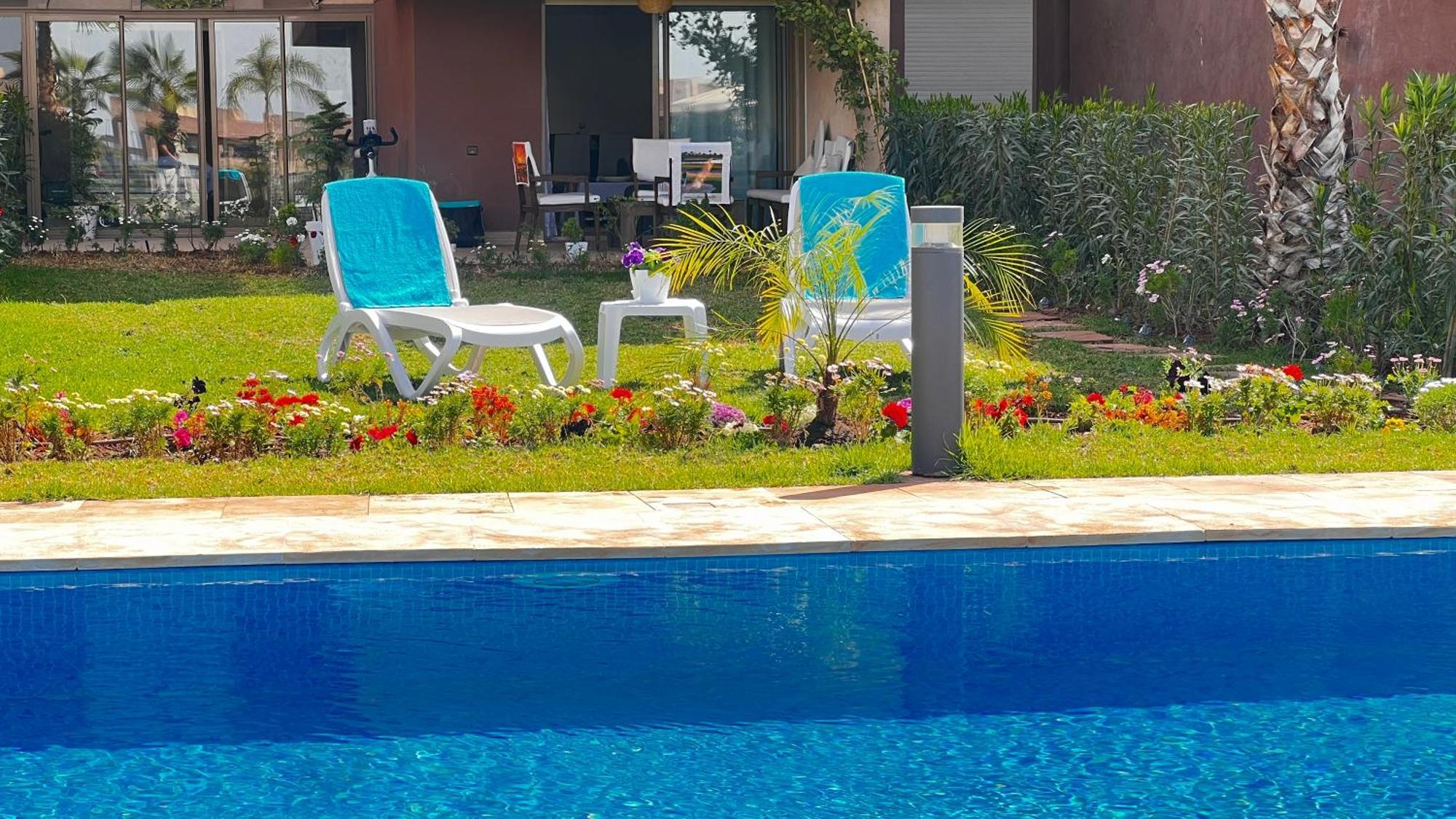 Appartement De Luxe Avec Jardin Vue Sur La Piscine Golf Securise 24H Sur 24 A 5 Minutes De L Aeroport Marrakesh Exterior foto